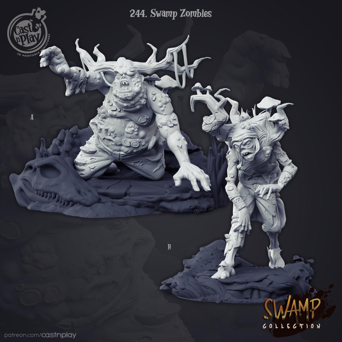 Undead Miniature - resin tabletop miniature alternate angle
