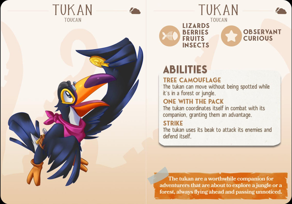 Toucan Bird Animal Companion Miniature - resin tabletop miniature alternate angle