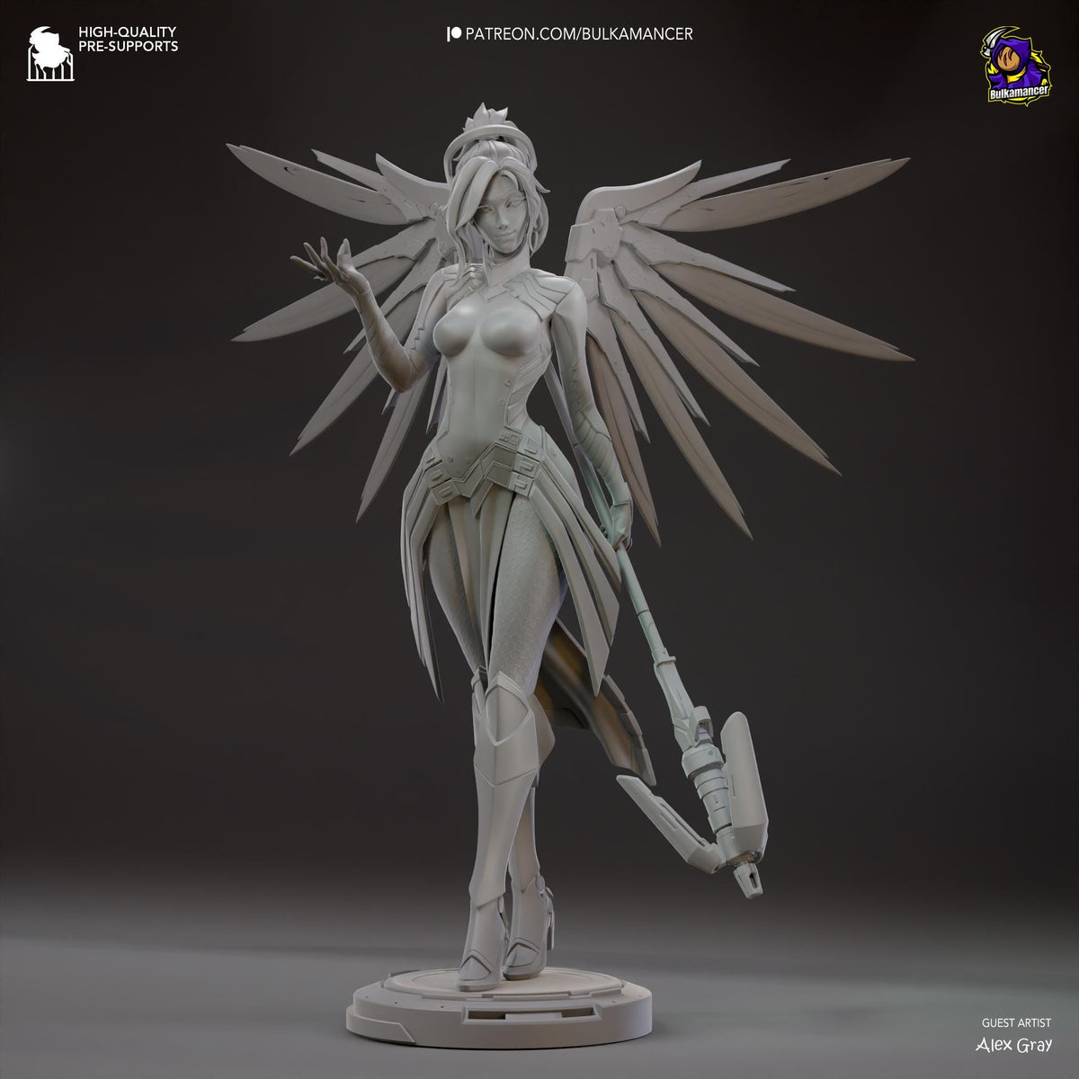 Mercy Figure - Overwatch - paintable tabletop miniature product view
