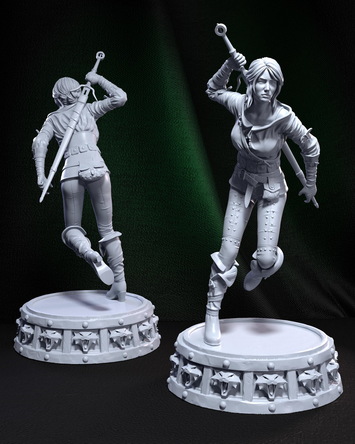 Ciri The Witcher 3 Figure - resin tabletop miniature front view