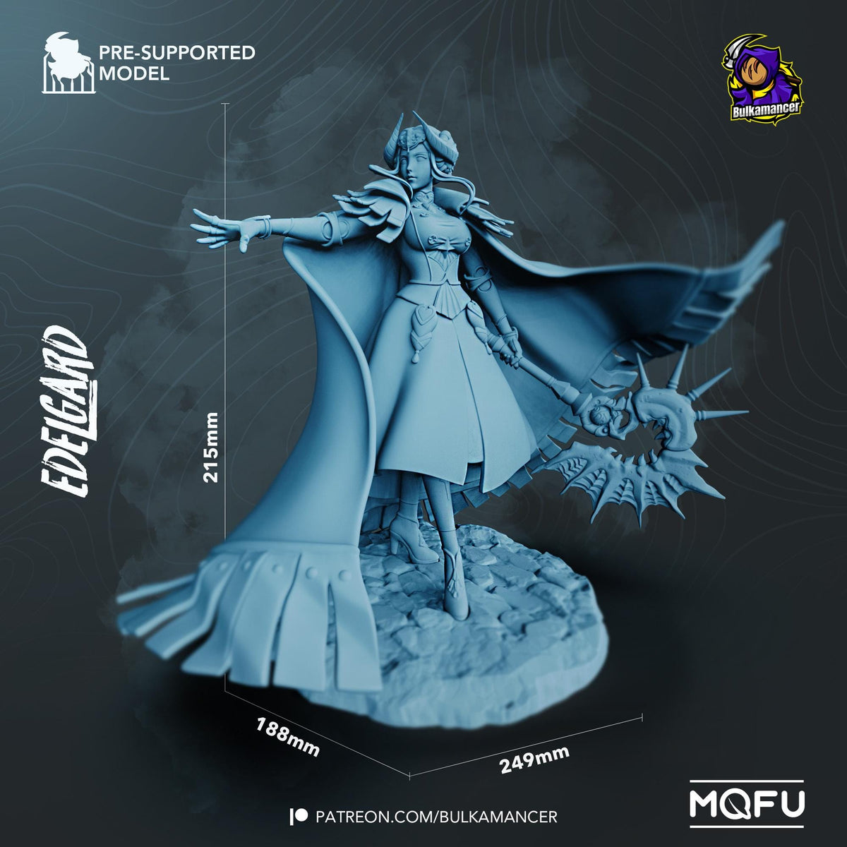 Edelgard Figure - Fire Emblem: Three Houses - 3D printed miniature detail view