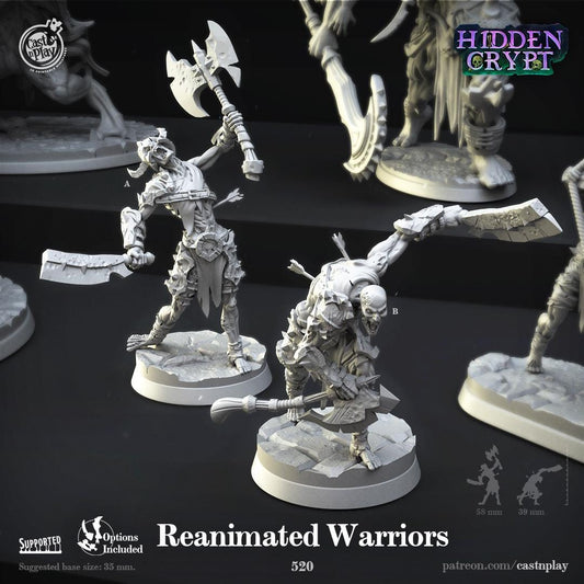 Undead Warrior Miniature - resin tabletop miniature front view