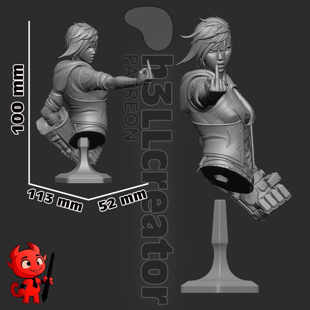 Vi Bust - Arcane - resin miniature view 5