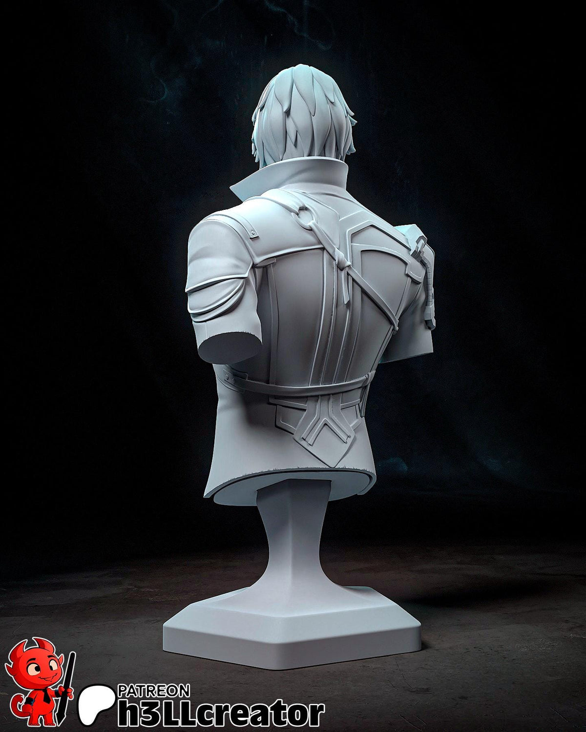Jayce Bust - Arcane - 3D printed miniature detail view