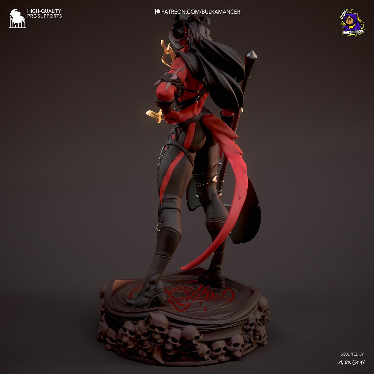 Karlach Figure - Baldur's Gate 3 - 3D printed miniature detail view