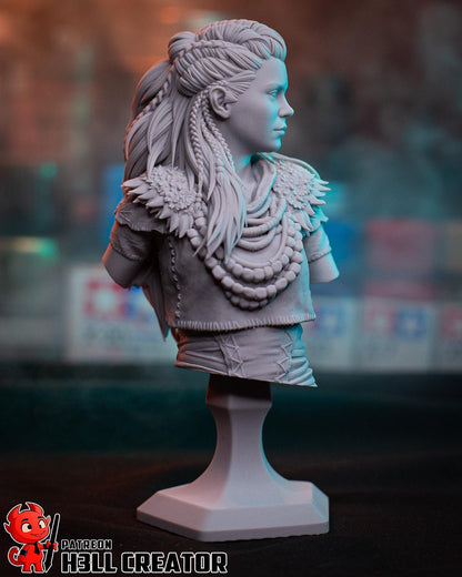 Aloy Horizon Zero Dawn Bust - resin tabletop miniature alternate angle