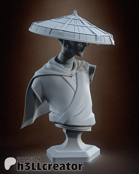 Mizu Blue Eye Samurai Bust - resin tabletop miniature alternate angle