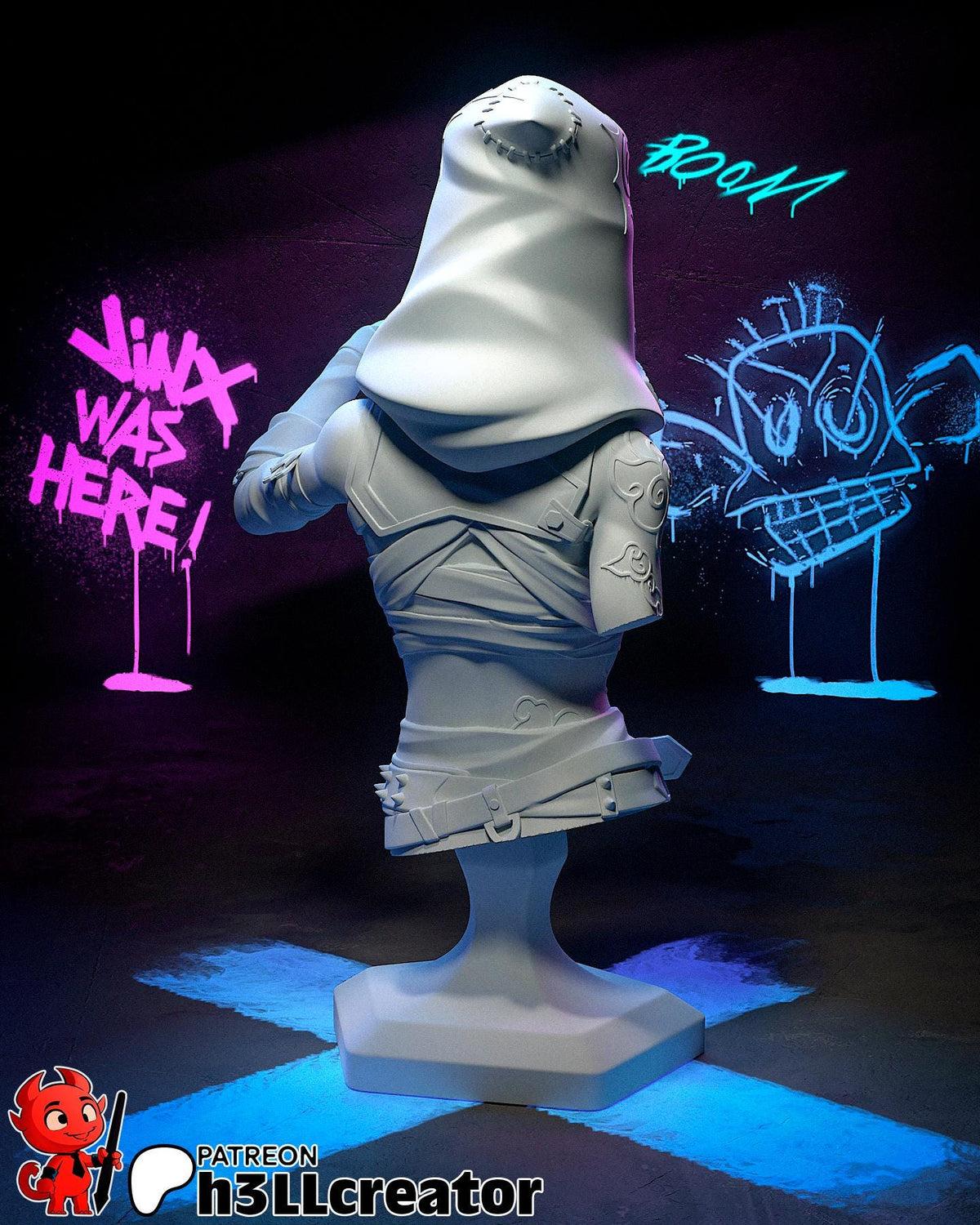 Jinx Bust - Arcane - resin tabletop miniature alternate angle
