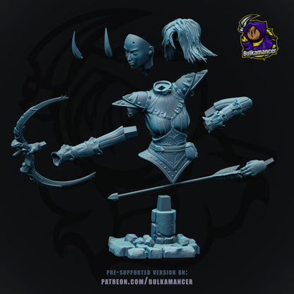 Arueshalae Bust - Wrath of the Righteous - 3D printed miniature detail view
