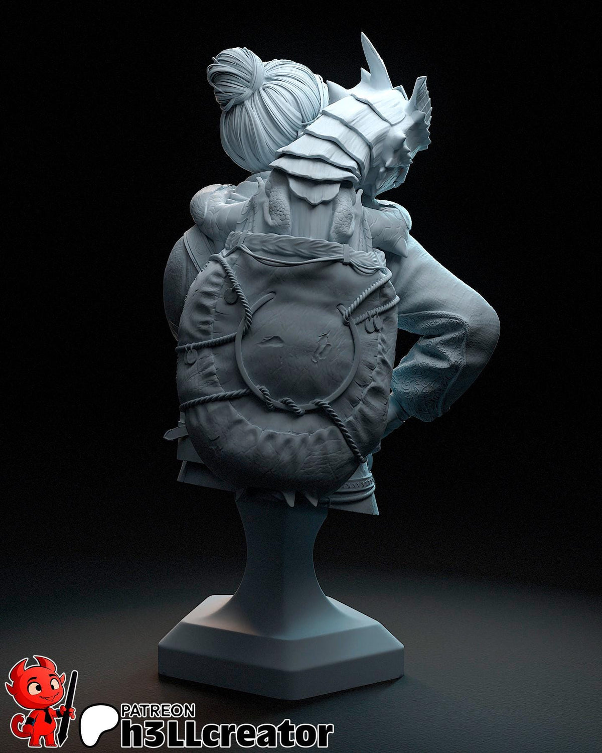 Zoe Split Fiction Bust - 3D printed miniature detail view