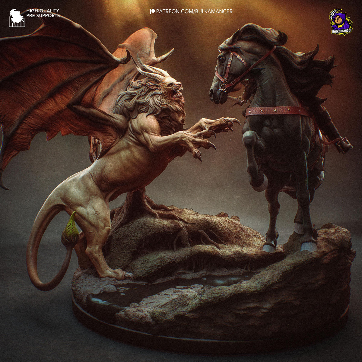Ciri Manticore The Witcher Diorama Figure - resin tabletop miniature alternate angle