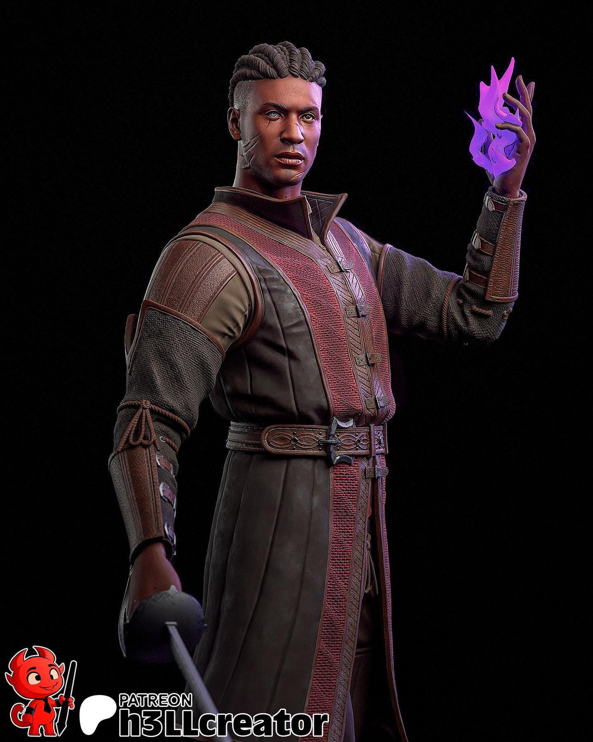Wyll Figure - Baldur's Gate 3 - resin tabletop miniature alternate angle