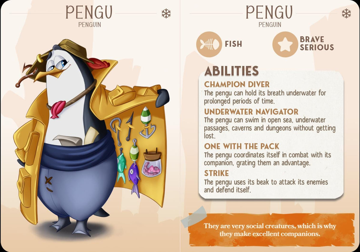 Penguin Animal Companion Miniature - resin tabletop miniature alternate angle