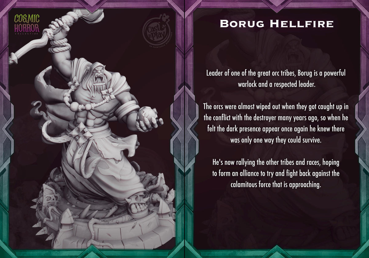 Orc Warlock Miniature - 3D printed miniature detail view