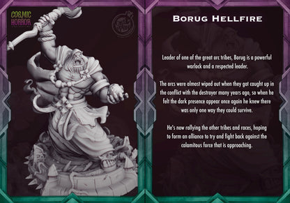 Orc Warlock Miniature - 3D printed miniature detail view