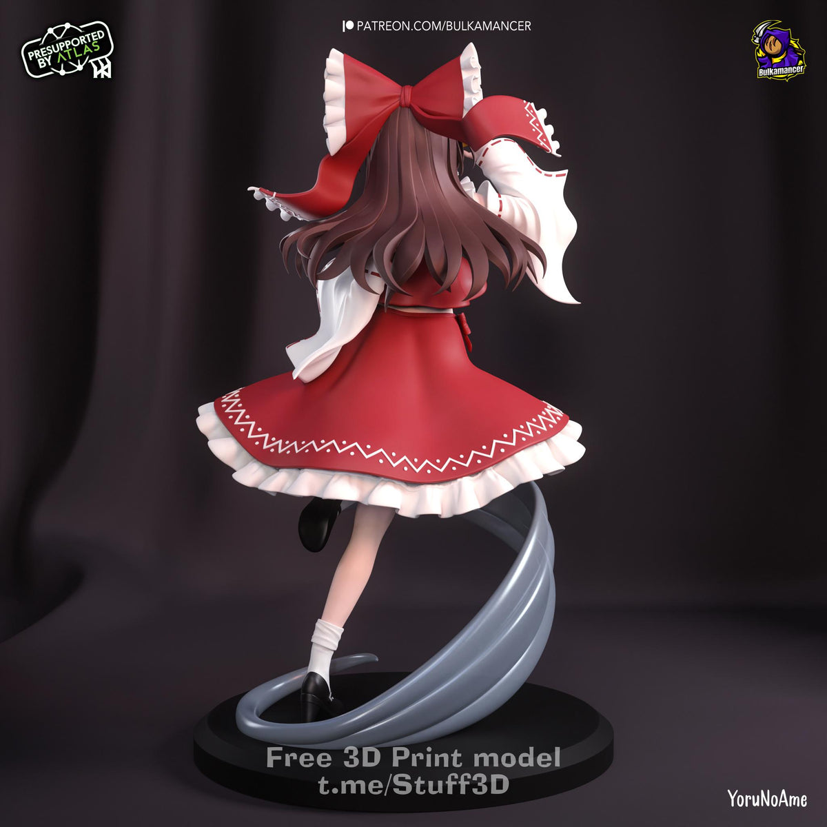 Reimu Hakurei Touhou Project Figure - resin tabletop miniature alternate angle