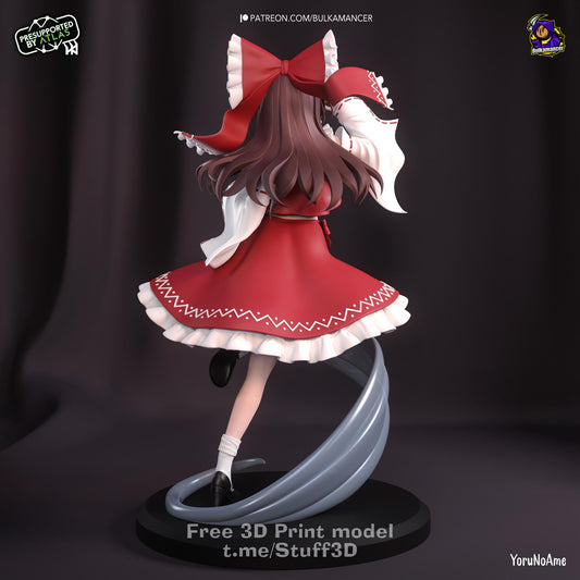 Reimu Hakurei Touhou Project Figure - resin tabletop miniature alternate angle
