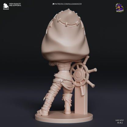Jinx Fractured Chibi Figure - Arcane - 3D printed miniature detail view