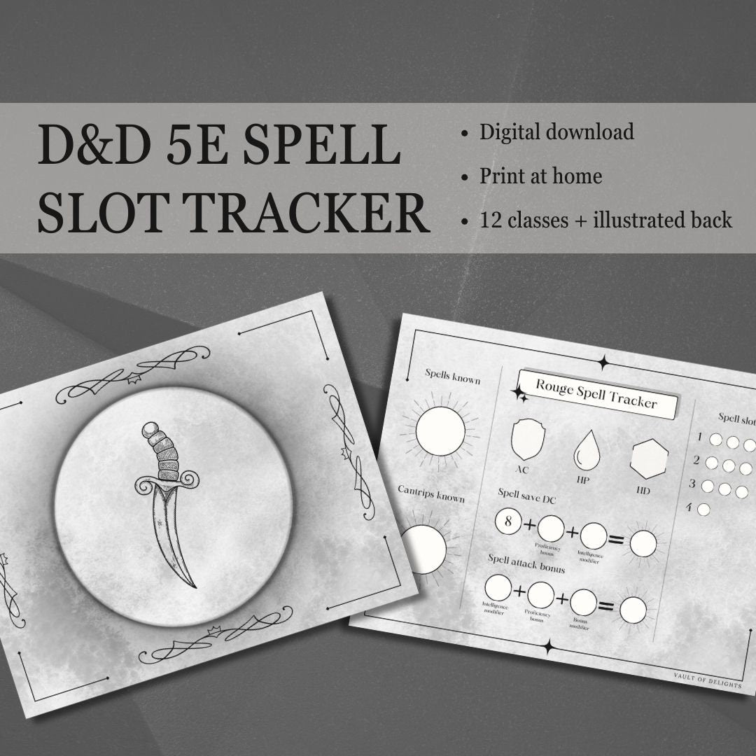 Printable Spell Slot Trackers - digital download preview