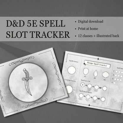 Printable Spell Slot Trackers - digital download preview