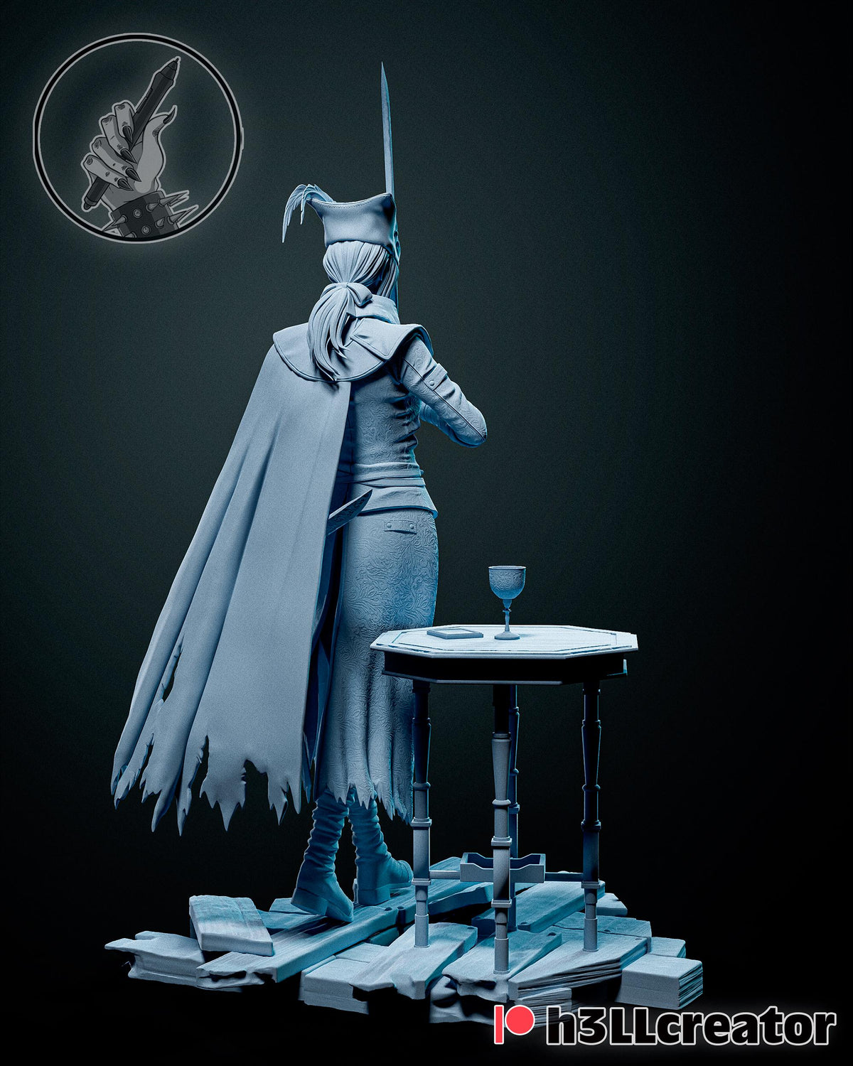 Lady Maria Bloodborne Figure - paintable tabletop miniature product view