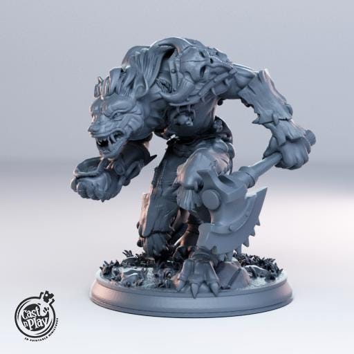Gnoll Miniature - 3D printed miniature detail view