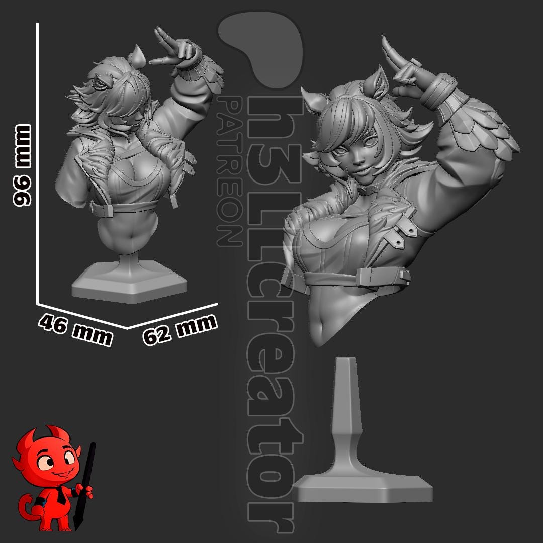 Squirrel Girl Bust - Marvel Rivals - paintable tabletop miniature product view