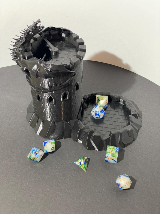 Dragon's Keep Dice Tower - resin tabletop miniature alternate angle