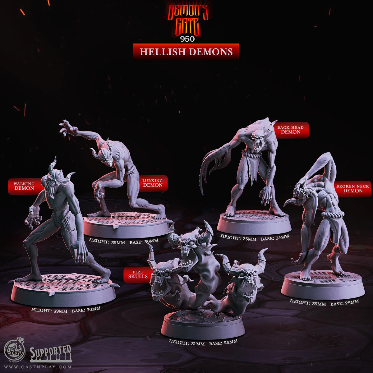 Demon Enemy Miniature - resin tabletop miniature front view