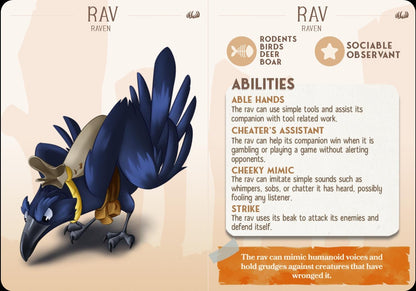 Raven Bird Animal Companion Miniature - resin tabletop miniature alternate angle