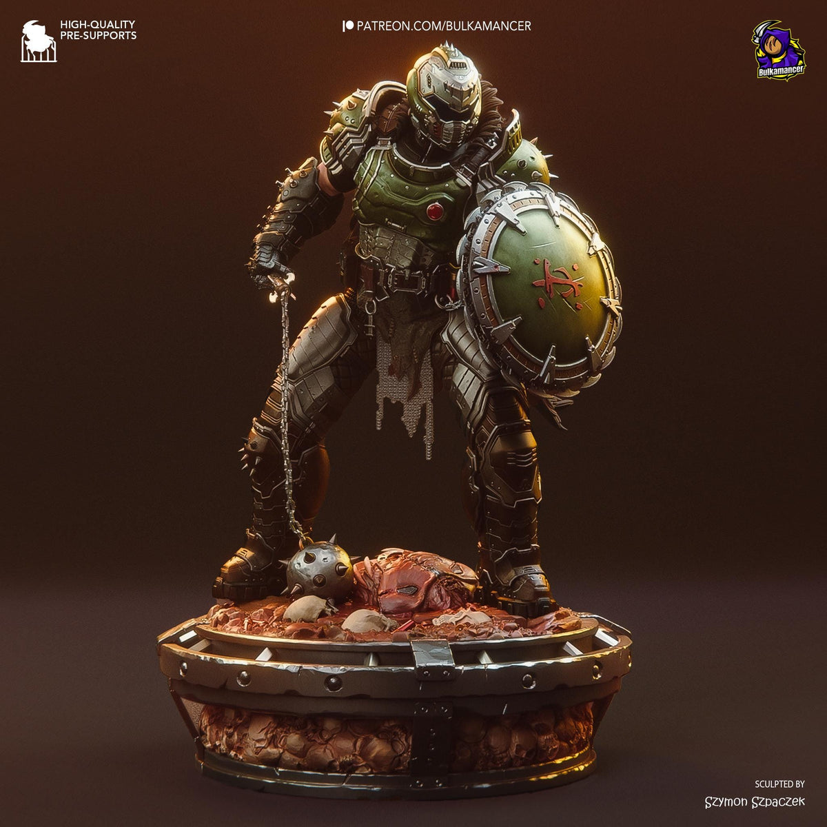 Doom Slayer Figure - resin tabletop miniature front view