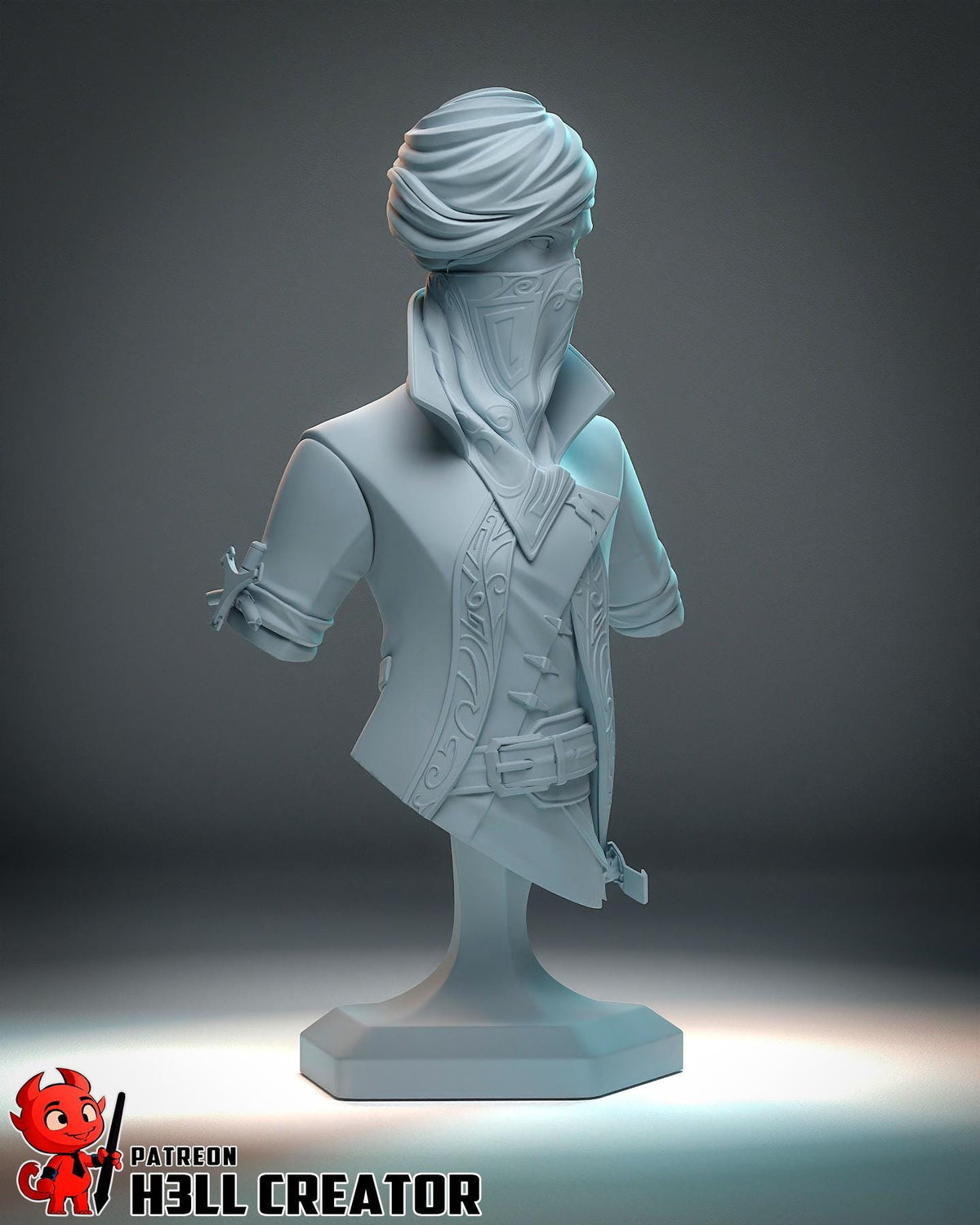 Emily Dishonored 2 Bust - 3D printed miniature detail view