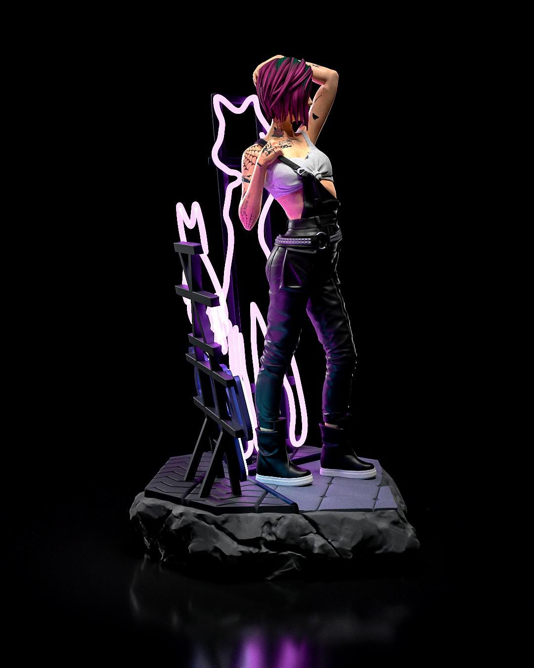 Judy Alvarez Figure - Cyberpunk 2077 - 3D printed miniature detail view