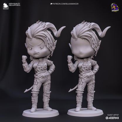 Karlach Chibi Figure - Baldur’s Gate 3 - 3D printed miniature detail view