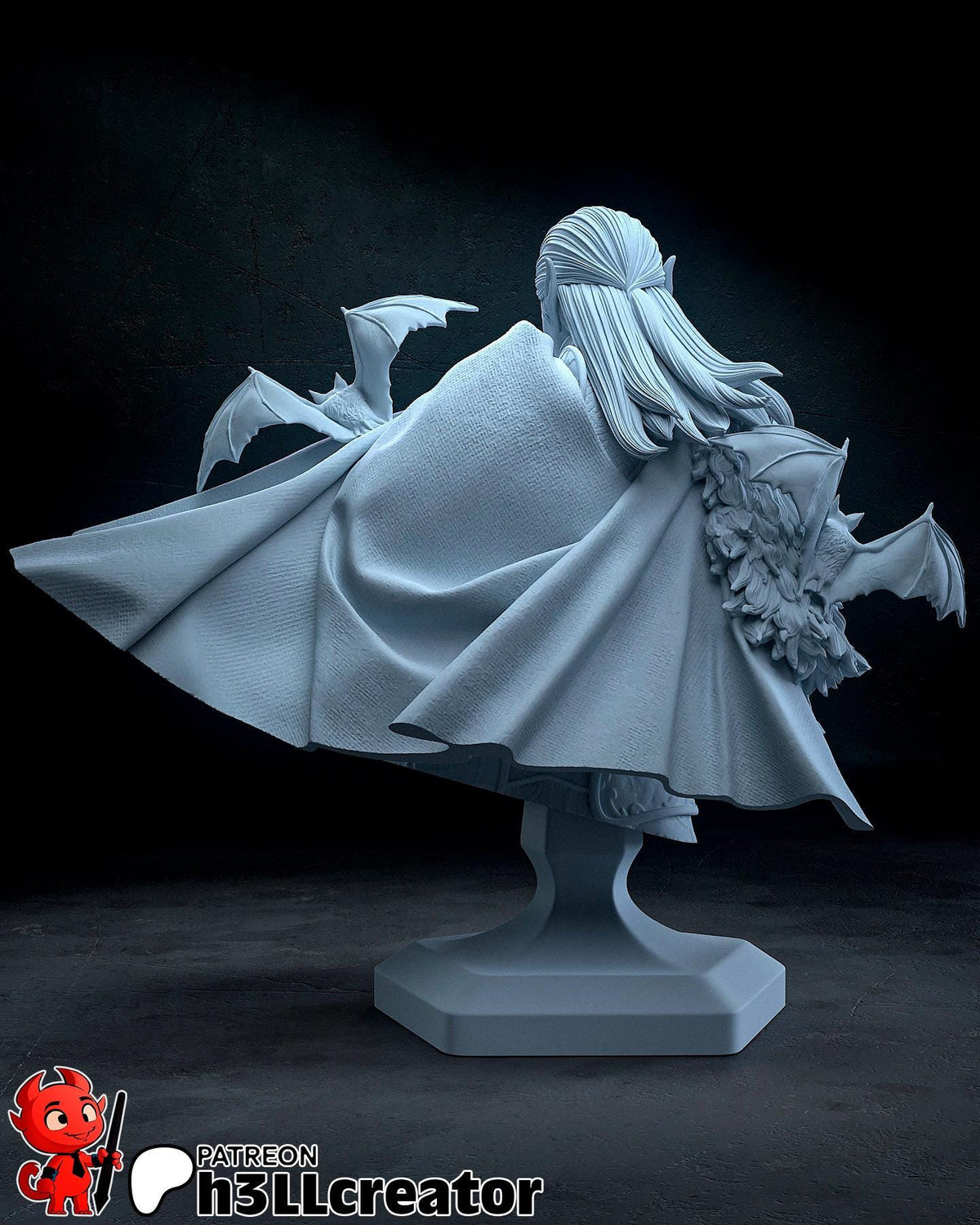 Strahd von Zarovich Curse of Strahd Bust - 3D printed miniature detail view