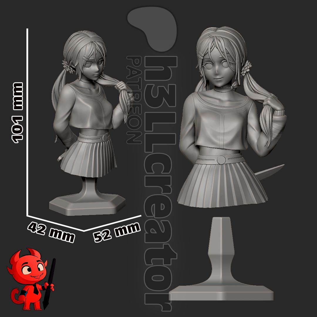 Mita Bust - MiSide - paintable tabletop miniature product view