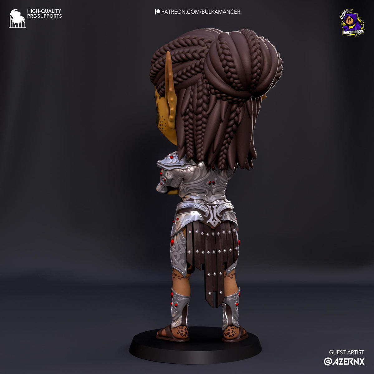 Lae'zel Chibi Figure - Baldur's Gate 3 - 3D printed miniature detail view