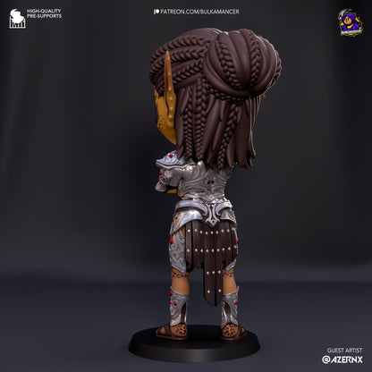 Lae'zel Chibi Figure - Baldur's Gate 3 - 3D printed miniature detail view