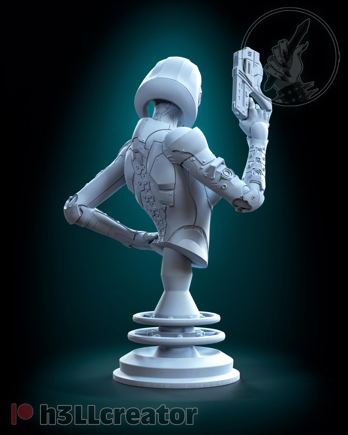 EDI Bust - Mass Effect - resin tabletop miniature alternate angle