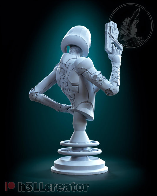 EDI Bust - Mass Effect - resin tabletop miniature alternate angle