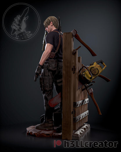 Leon Kennedy Residual Evil 4 Remake Figure - 3D printed miniature detail view