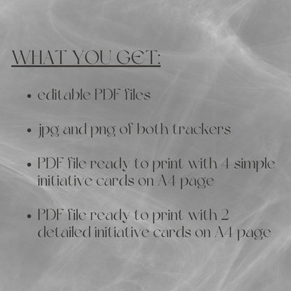 Fillable Initiative Tracker Cards - digital product alternate preview