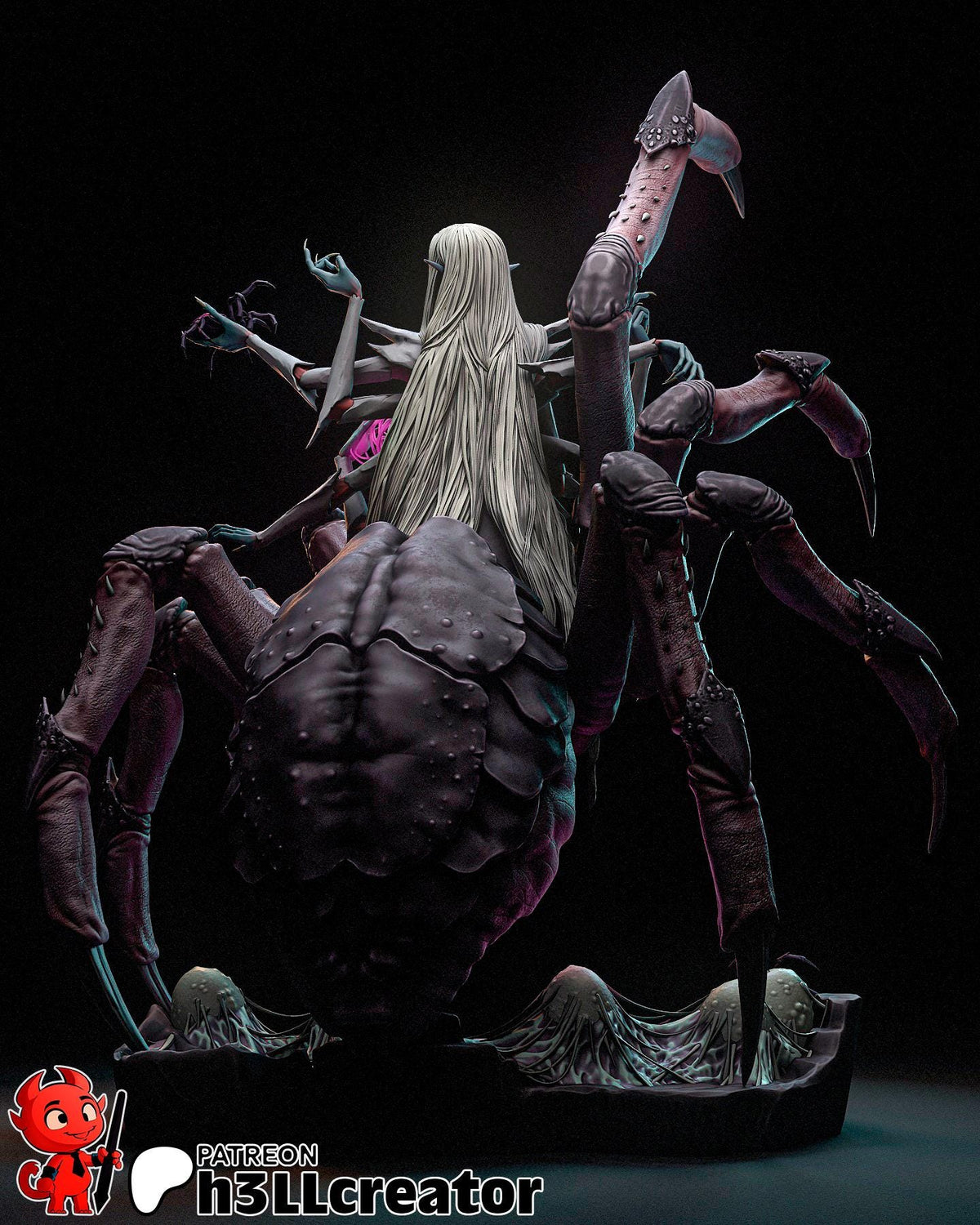 Lolth Figure - 3D printed miniature detail view