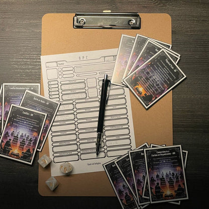 Fillable NPC Sheet - printable tabletop RPG resource preview