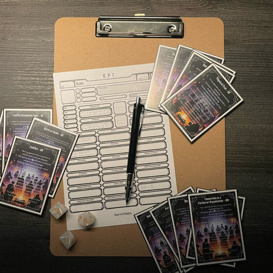 Fillable NPC Sheet - printable tabletop RPG resource preview