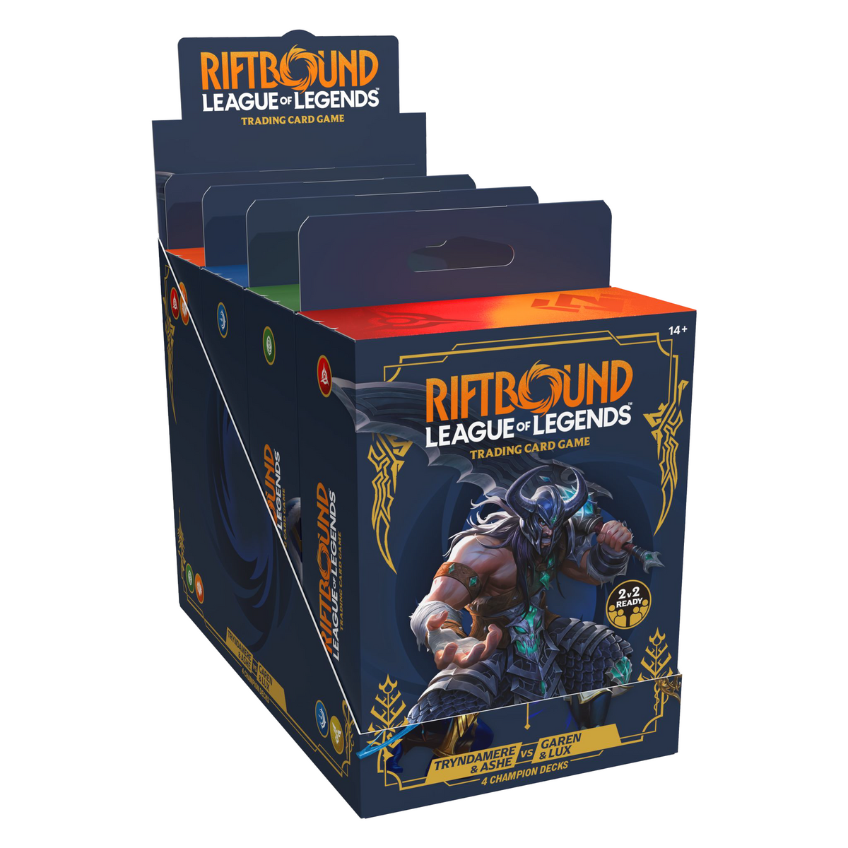 Official Riftbound Legacy range display showing the four Champion Deck choices; sold individually