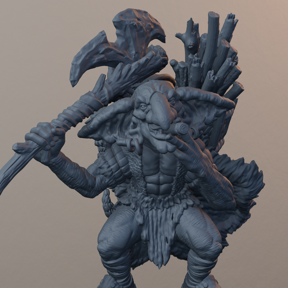 Goblins Fantasy Miniatures - Goblin Axe - detail upper view