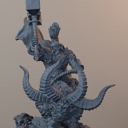 Steelbreaker Warriors Ram Riders Dwarf Miniatures - Steelbreaker Ram Rider Pose 04 - detail upper view