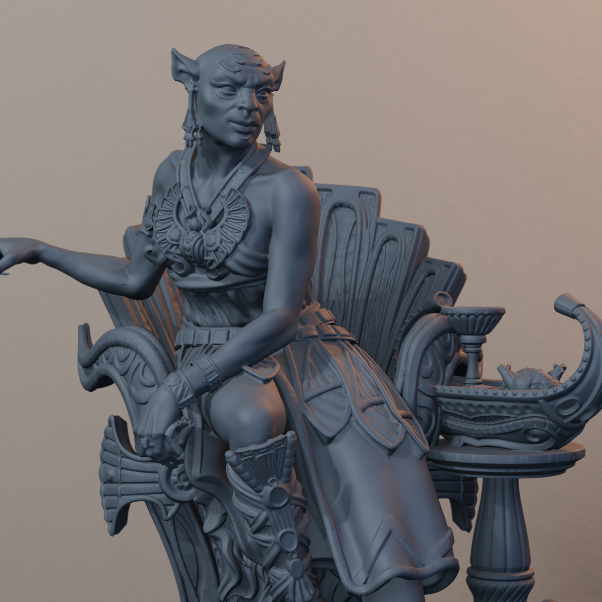 Daughters Of Sekhmet Egyptian Fantasy Miniatures - Daughters of Sekhmet Pose 01 - detail upper view