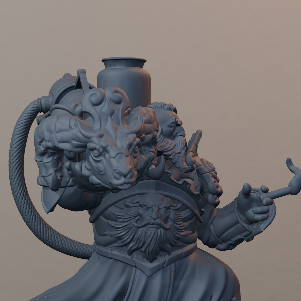 Steelbreaker Firespitters Dwarf Miniatures - Steelbreaker Firespitter Pose 02 - detail upper view